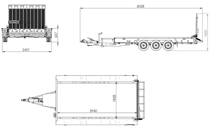 Temared BAU-3 400/3 Baumaschinenanhänger, 3,5 t – Bild 3