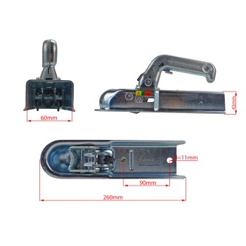 Winterhoff Kugelkupplung TYP WW 8G 60mm Vierkantrohr Zugmaul PKW Anhänger – Bild 4