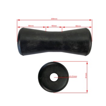 Konische Kielrolle Gummi Länge 200 mm – Bild 2