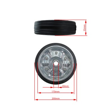Vollgummirad / Ersatzrad 200 x 50mm passend für Alko Stützräder PKW Anhänger – Bild 2
