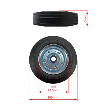 Vollgummirad / Ersatzrad 200 x 55 mm für Stützräder PKW Anhänger – Bild 2