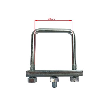 Stützradhalterung / Stützradschelle für vierkant Zugdeichseln 60mm PKW Anhänger – Bild 3
