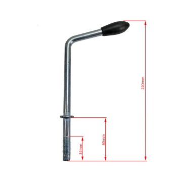Knebelschraube M12 60 mm lang extra lang für Klemmhalter 48mm Stützrad – Bild 2