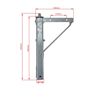 Ausdrehstütze Kurbelstütze rechts 500kg für PKW Anhänger / Wohnwagen / Caravan – Bild 6