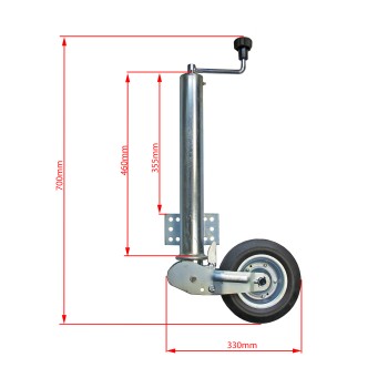 Automatik Stützrad mit Universalflansch 10 Loch, 250kg für PKW Anhänger – Bild 2