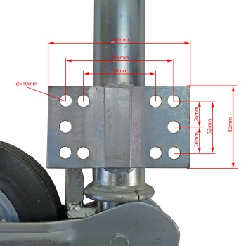 Automatik Stützrad mit Universalflansch 10 Loch, 250kg für PKW Anhänger – Bild 3