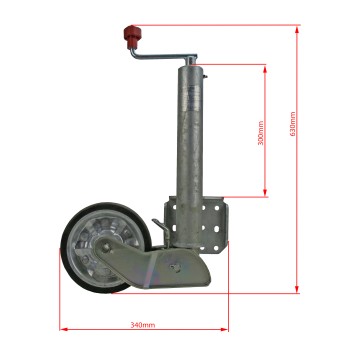 Halb Automatik Stützrad Alko mit Universalflansch, 500kg für PKW Anhänger – Bild 4