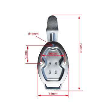 Exzenter Verschluss m Flachbügel Bordwandverschluss 220mm lang inklusive Gegenhalter – Bild 5