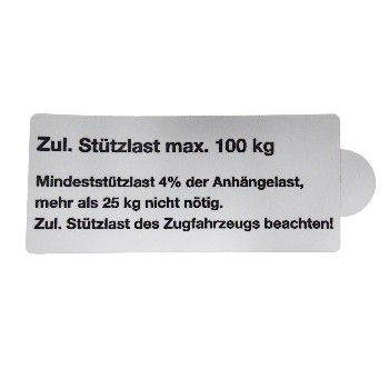100kg Stützlastschild mit Klebefolie groß – Bild 2