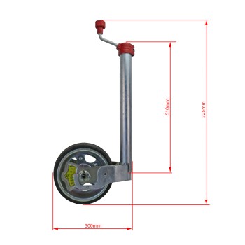 Stützrad mit integrierter Stützlastwaage und 48mm Rohrdurchmesser (Artikelnummer 990003475) – Bild 3
