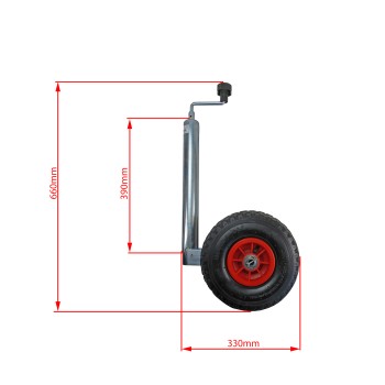 Doppel Stützrad 48mm mit 2 x Luftreifen – Bild 3