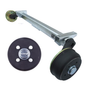 Schlegl 1000kg Anhänger Achse SB10 - 1000mm - Radanschluss 4 x 100 - gebremst