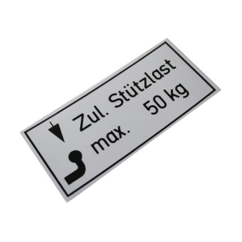 50kg Stützlastschild mit Klebefolie