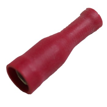 Rundsteckhülsen rot isoliert für Kabel 0,5 - 1,0 mm²