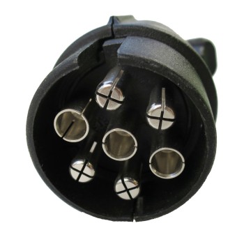 7 poliger Anhängerstecker Kunststoff Stecker Pkw Anhänger Tülle für 2 Kabel – Bild 2