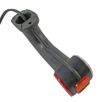 Aspöck Superpoint II Umrissleuchte rot/weiß mit Gummiarm rechts mit 2-poliger Stecker – Bild 2