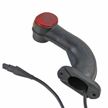 Aspöck Superpoint II Umrissleuchte rot/weiß mit Gummiarm links mit 2-poliger Stecker