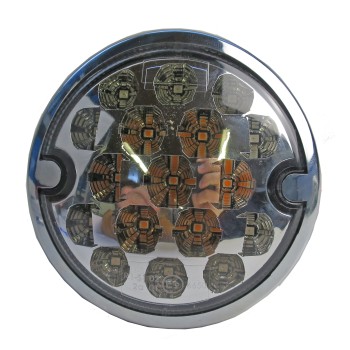 LED Rückleuchte 3 Funktionen 95mm 17LED chrom – Bild 2