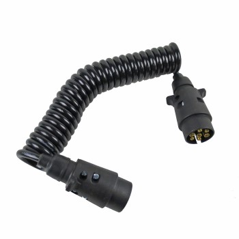 Spiralkabel 12 V, beidseitig mit 7-polig Kunststoffstecker