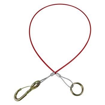 1,2m Abreißseil, PVC ummantelt mit Karabinerhaken und Ring