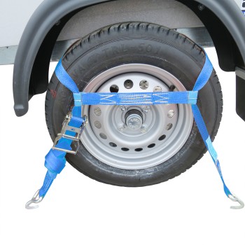 Spanngurt, Zurrgurt, Radsicherung 3 teilig, Autotransport KFZ Trailer Anhänger – Bild 2