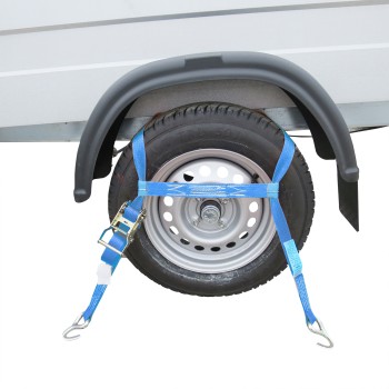 Spanngurt, Zurrgurt, Radsicherung 3 teilig, Autotransport KFZ Trailer Anhänger – Bild 3