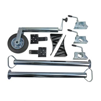 Super Set Anhänger Stützrad, Stützen, Klemmschellen, Unterlegkeile – Bild 2