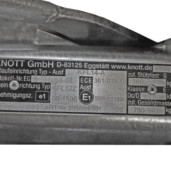 Knott Auflaufeinrichtung TYP KFL 14-A GF 750 - 1400kg mit Stützradkonsole für Anhänger – Bild 4