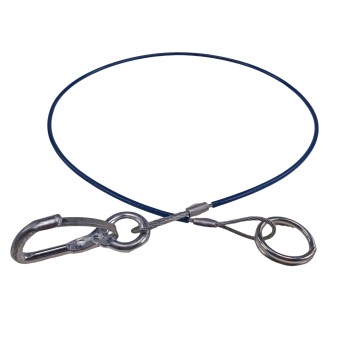 1m Abreißseil, PVC ummantelt mit Karabinerhaken und Ring – Bild 2