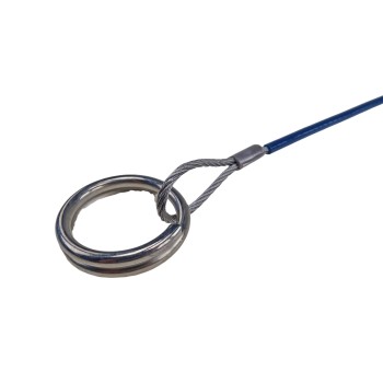 1m Abreißseil, PVC ummantelt mit Karabinerhaken und Ring – Bild 3