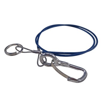 1m Abreißseil, PVC ummantelt mit Karabinerhaken und Ring – Bild 4
