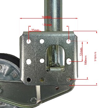 Automatik Stützrad Profi mit Universalflansch, 500kg für PKW Anhänger – Bild 4