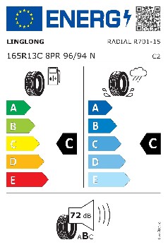 165 R13C 96N Komplettrad Linglong Felge 4.5J x 13 4 Loch LK 4x100 f PKW Anhänger – Bild 2