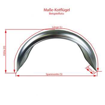 Kotflügel aus verzinktem Stahlblech Breite = 180 mm Spannweite = 640 mm – Bild 4
