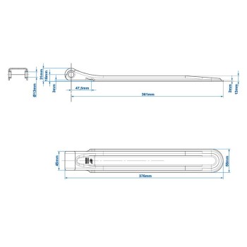 Bordwand Klappenscharnier verzinkt Länge circa 370 mm für PKW Anhänger – Bild 3