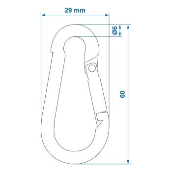 Karabiner Metall 6 x 60 mm für Pkw Anhänger – Bild 4