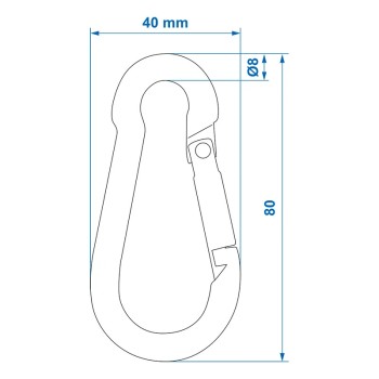 Karabiner Metall 8 x 80 mm für Pkw Anhänger – Bild 4