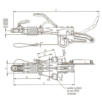 Knott Auflaufeinrichtung TYP KFG 35-D GF 2700 - 3500kg mit Stützradkonsole für Anhänger – Bild 7