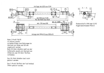 Anhängerachse - verstellbare Laufachse für Anhänger - Flexi-Achse 850 kg 4*100 – Bild 2