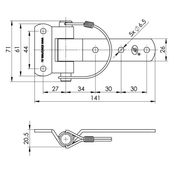 Scharnier / Bordwandscharnier / Türscharnier circa 140mm lang für PKW Anhänger (Artikelnummer 990003403) – Bild 2