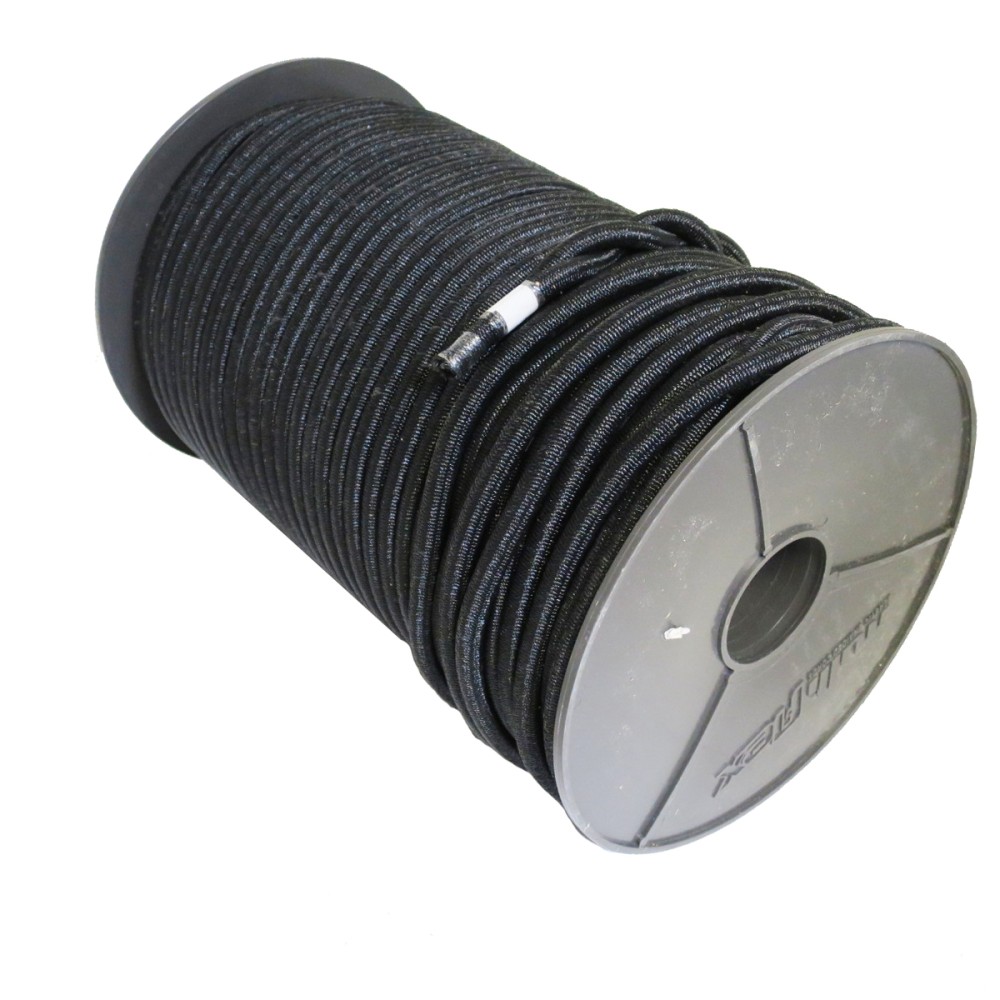 Gummi Expanderseil in schwarz 8 mm stark Meterware