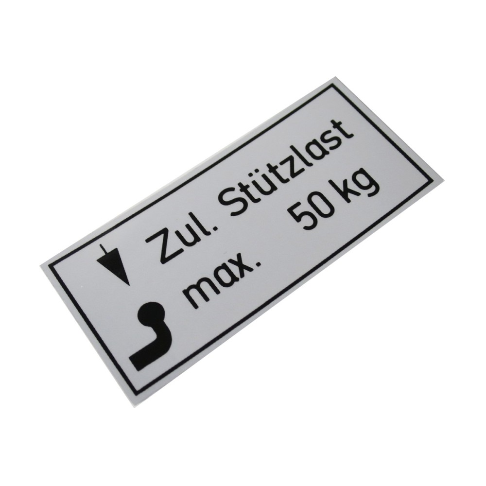 50kg Stützlastschild mit Klebefolie