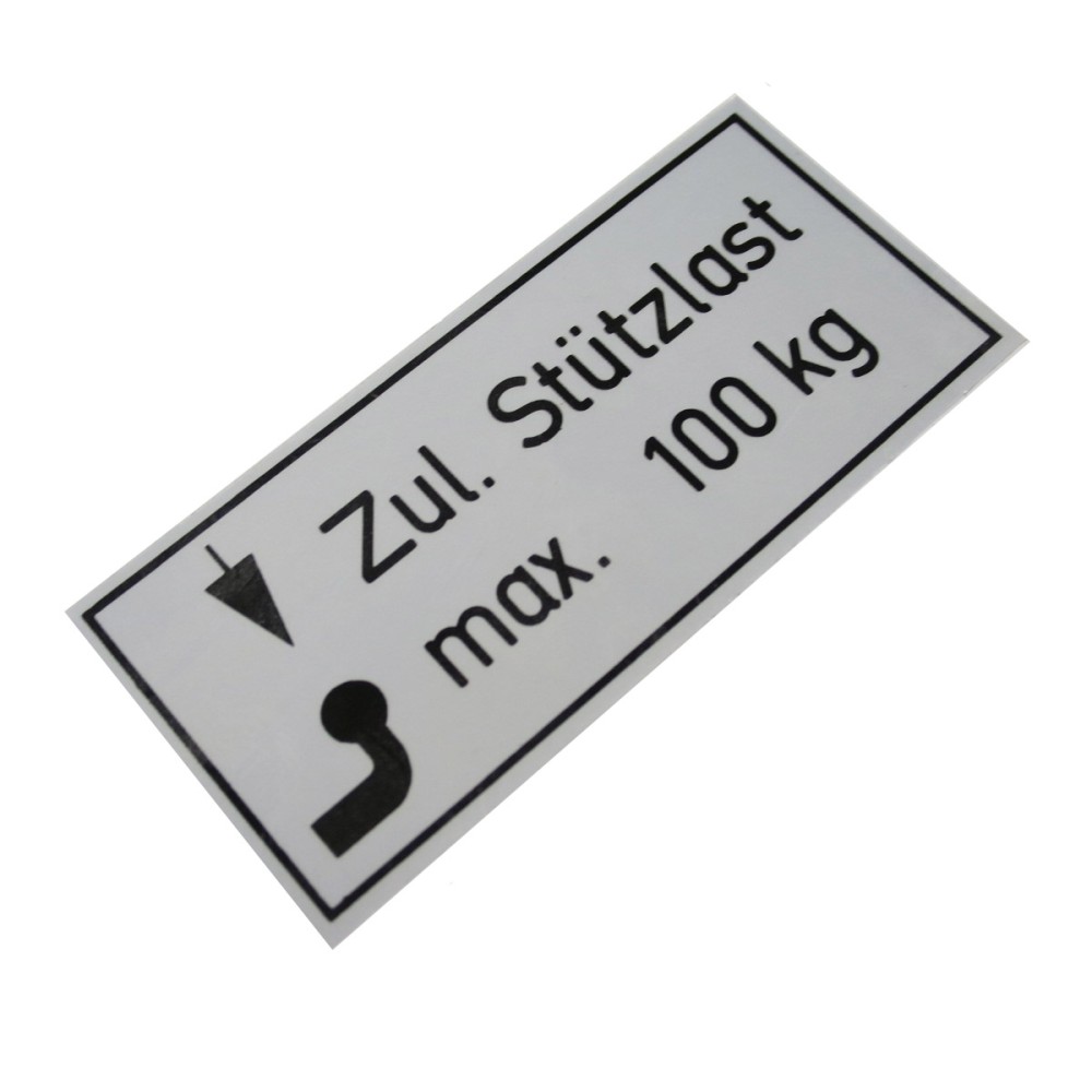 100kg Stützlastschild mit Klebefolie