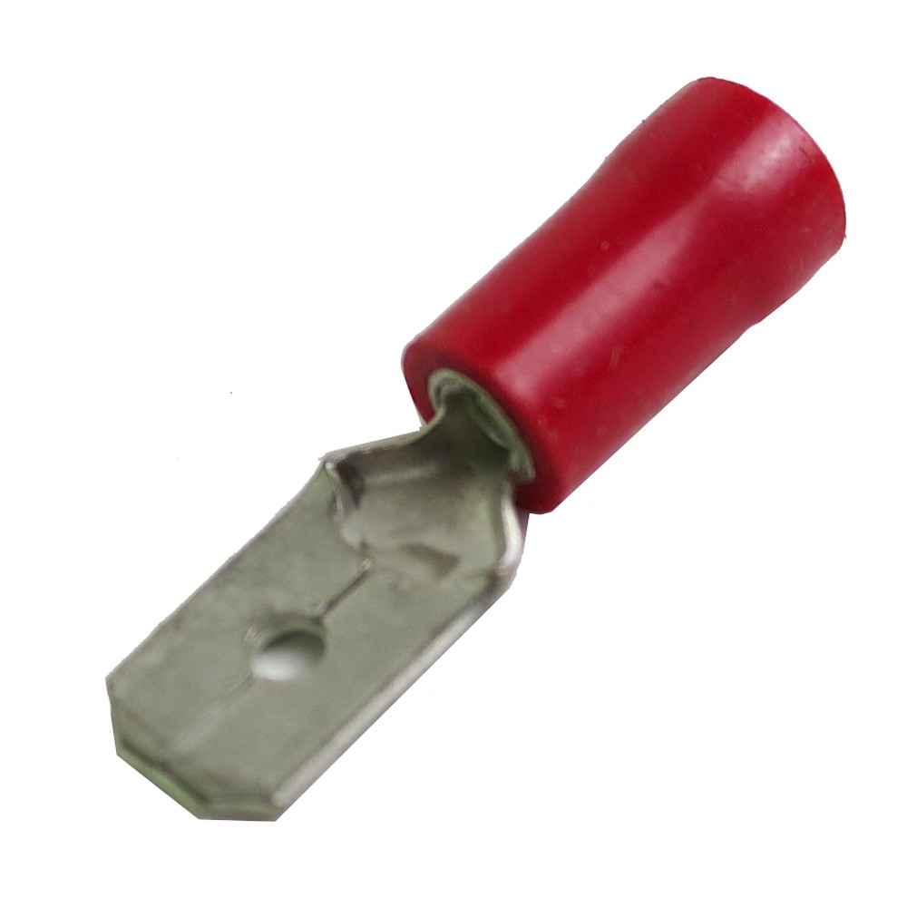 Flachstecker rot isoliert für Kabel 0,5 - 1,0 mm²