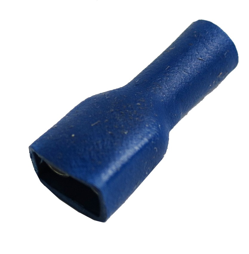 Flachsteckhülse blau vollisoliert für Kabel 1,5 - 2,5 mm²