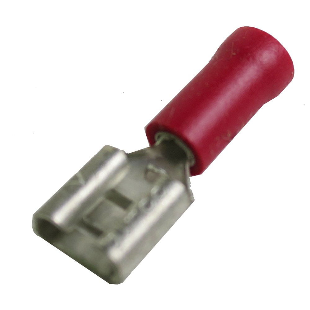 Flachsteckhülse isoliert rot für Kabel 0,5 - 1,0 mm²