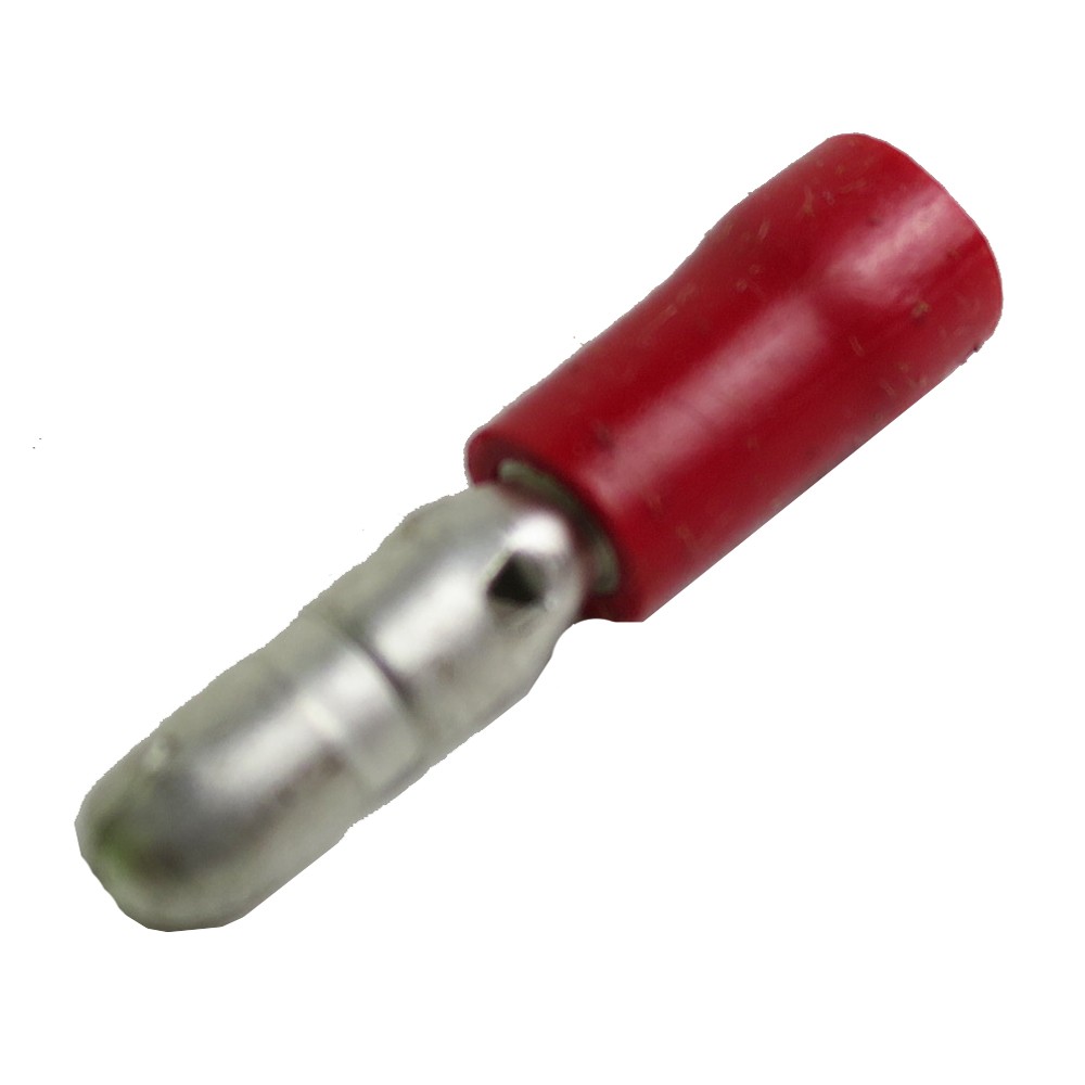 Rundstecker rot isoliert für Kabel 0,5 - 1,0 mm²