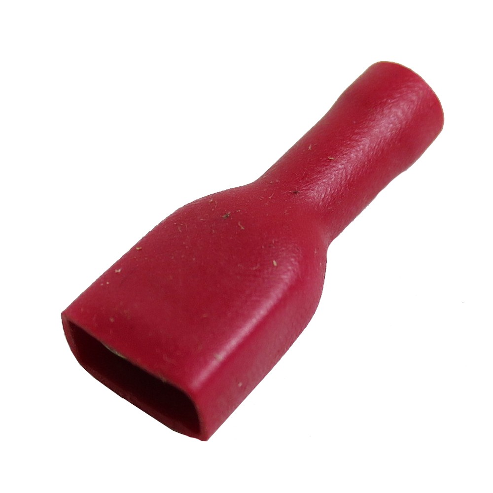 Flachsteckhülse vollisoliert rot für Kabel 0,5 - 1,0 mm²