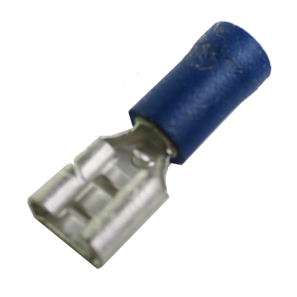 Flachsteckhülse isoliert blau für Kabel 1,5 - 2,5 mm²