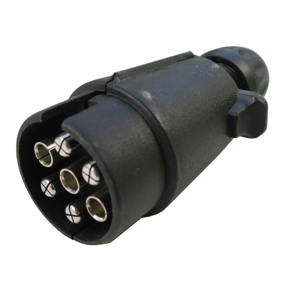 7 poliger Anhängerstecker Kunststoff Stecker Pkw Anhänger Tülle für 2 Kabel